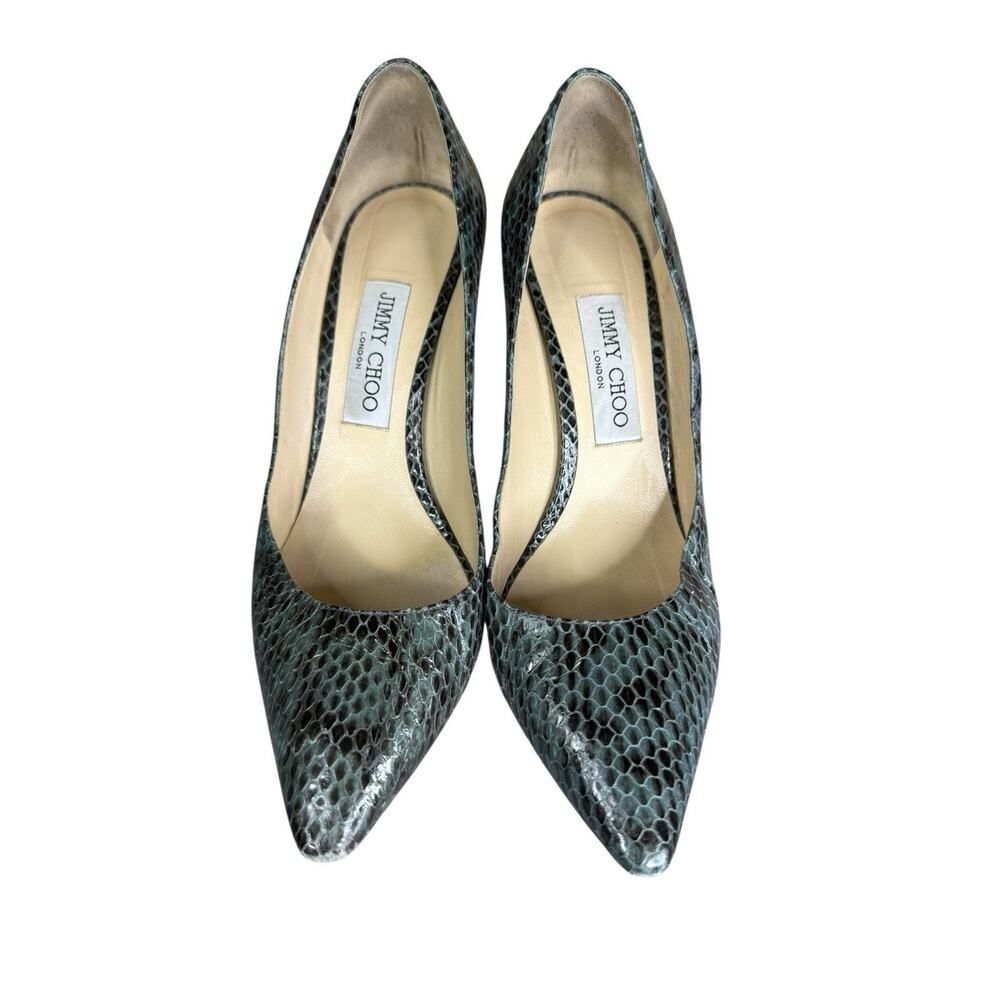 Jimmy Choo Two Tone Snakeskin Python Leather Abel… - image 4